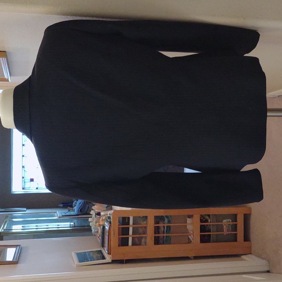 Women's pinstriped navy Tahari ASL suit blazer w/ 2 x pants size 6 - Picture 2 of 14